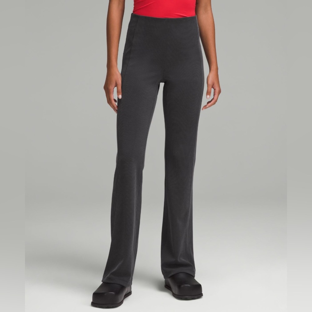 Lululemon Brushed Softstreme Rib Zip Flare 32.5” BLK 6